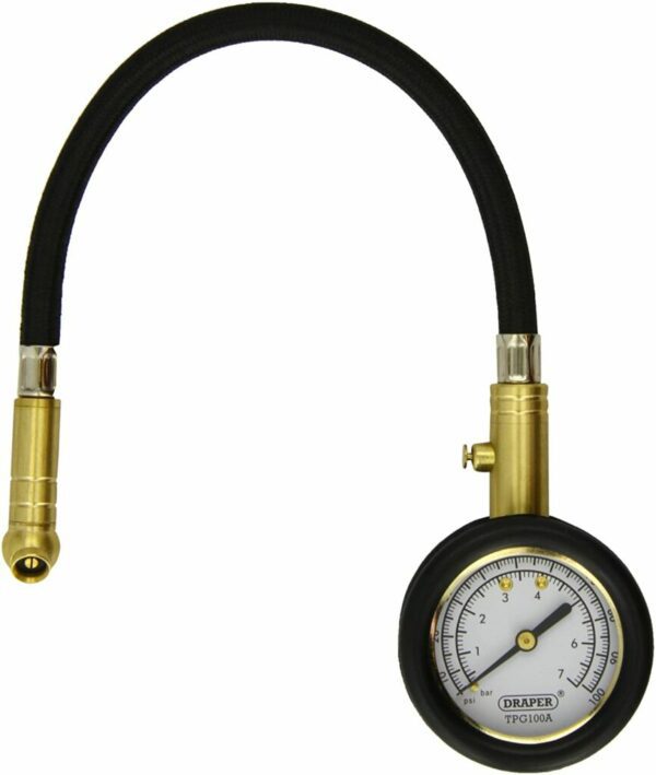 Draper Analogue 100psi Tyre Pressure Gauge FAST UK DELIVERY